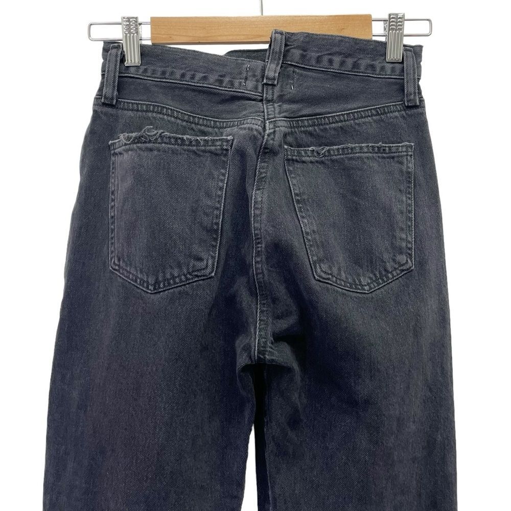 Agolde Criss Cross Straight Jeans in Shambles Black Wash Raw Hem Women’s Size 24 - Picture 6 of 16